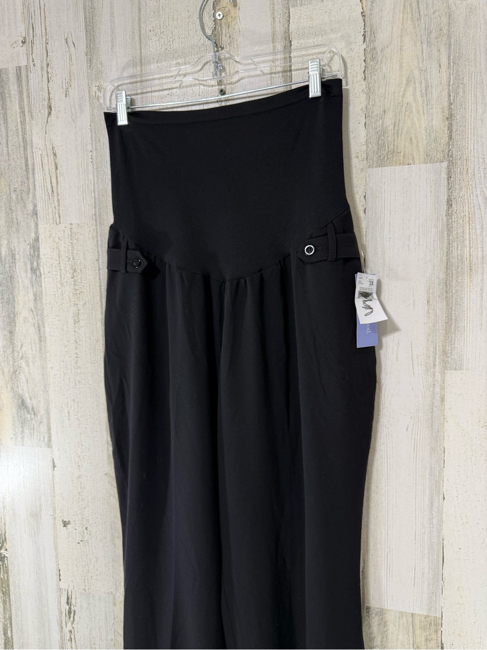 Motherhood Maternity Black Wide-Leg High-Waist Maternity Pants - Picture 2 of 14